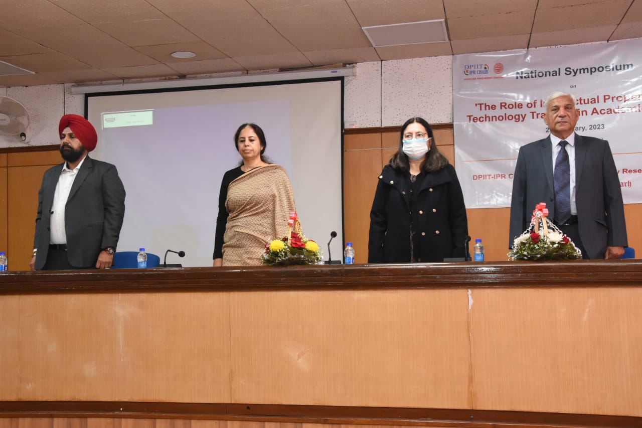  (From left to right) Dr. Kashmir Singh, Coordinator, DST- CPR, PU; Dr. Jatinder Kaur Arora, Executive Director, Punjab State Council for Science & Technology (PSCST), Chandigarh and Member Secretary, Punjab Biodiversity Board, Govt. of Punjab; Prof. Renu Vig, Honorable, Vice-Chancellor, Panjab University, Chandigarh; Dr. Rupinder Tewari